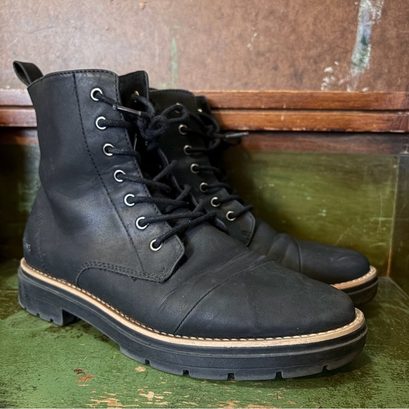 Toms Shoes - TOMS Black Leather Ankle Boots